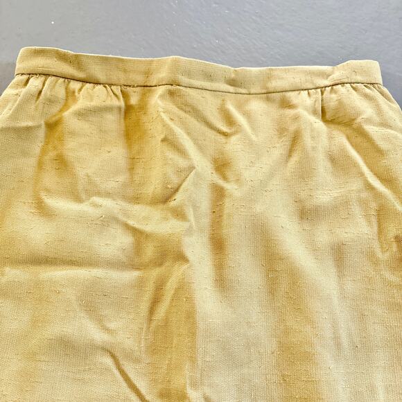 Vintage 60s Susan Thomas Tweed Mustard Yellow Skirt 100% Rayon 28" - Picture 2 of 10
